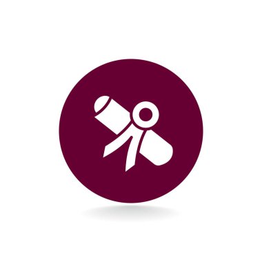 Diploma düz stil ikonu