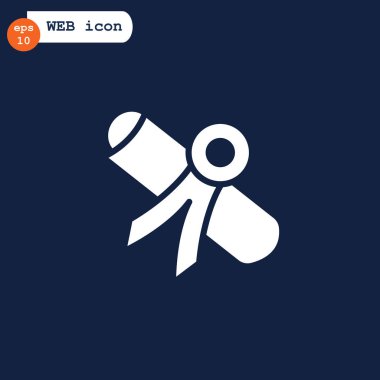 Diploma düz stil ikonu