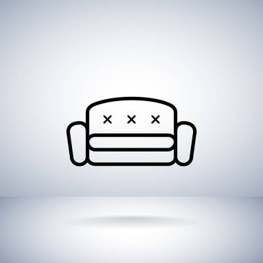kanepe düz stil ikonu