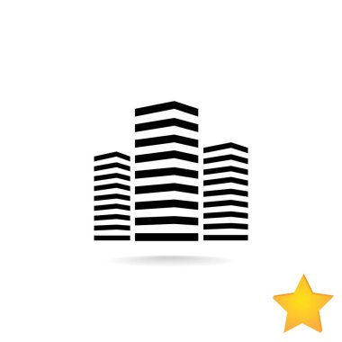 Bina düz stil ikonu