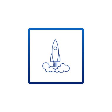 Roket düz stil ikonu