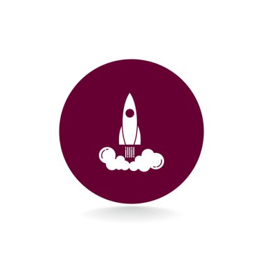 Roket düz stil ikonu