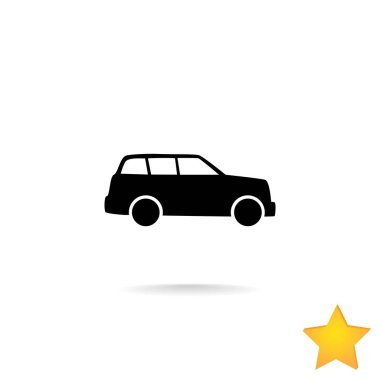 Araba düz stil ikonu