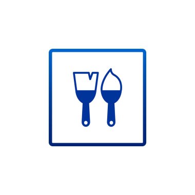 Boya fırçaları düz simgesi