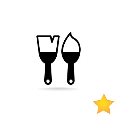 Boya fırçaları düz simgesi