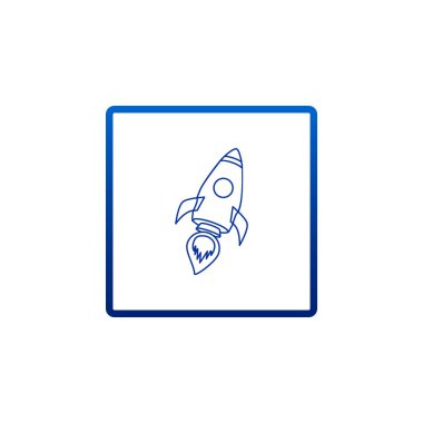 Roket düz stil ikonu