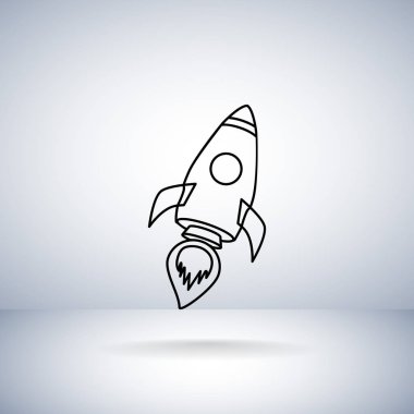 Roket düz stil ikonu