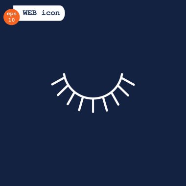 kirpik düz stil ikonu