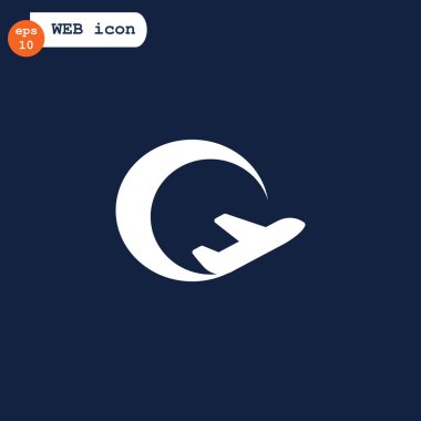 uçak düz stil ikonu