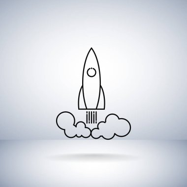 Roket düz stil ikonu