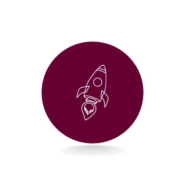 Roket düz stil ikonu