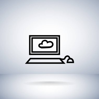 Dizüstü düz stil ikonu