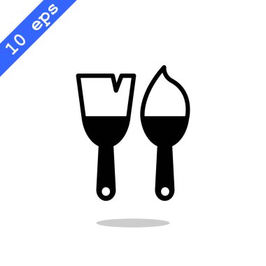 Boya fırçaları düz simgesi