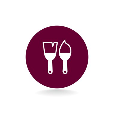 Boya fırçaları düz simgesi