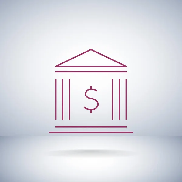Ícone de estilo plano banco — Vetor de Stock
