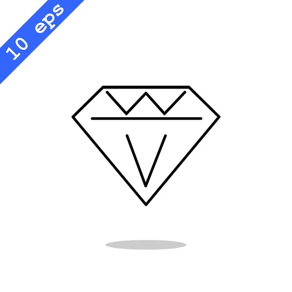 Diament ikona płaski — Wektor stockowy