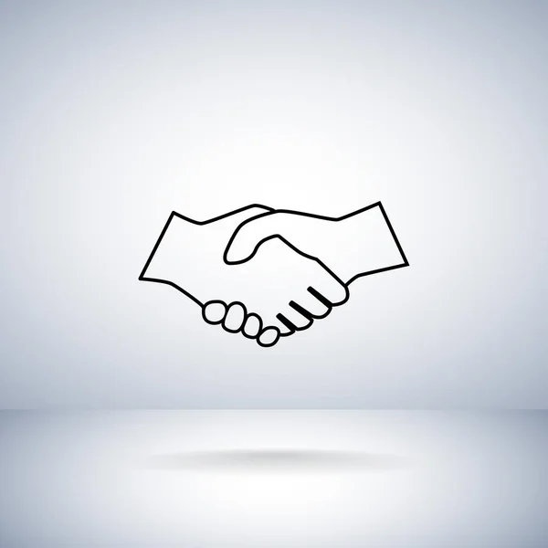 Handshake ícone de estilo plano — Vetor de Stock