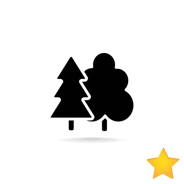 Árvores de estilo plano ícone — Vetor de Stock