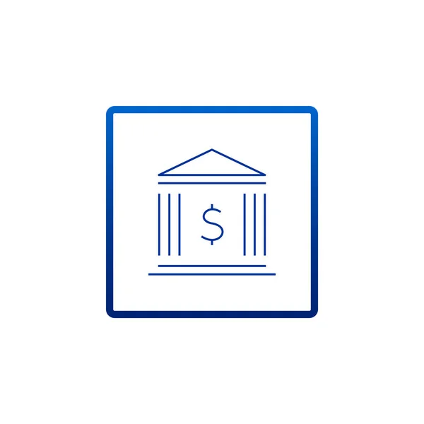 Ícone de estilo plano banco —  Vetores de Stock