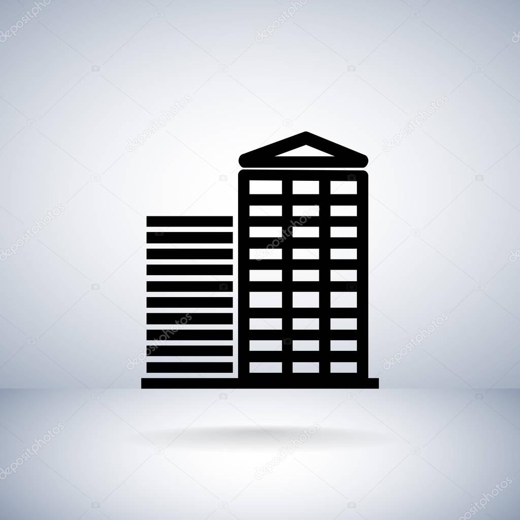 Building flat style icon, vector illustration