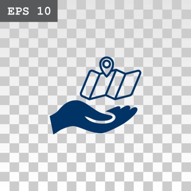 harita simgesi ile el