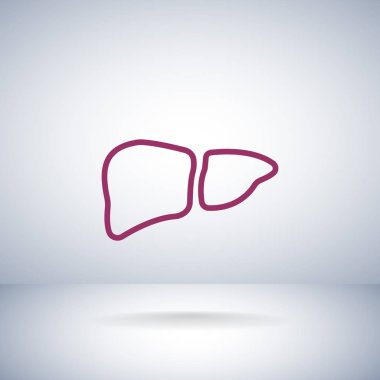 karaciğer düz stil ikonu