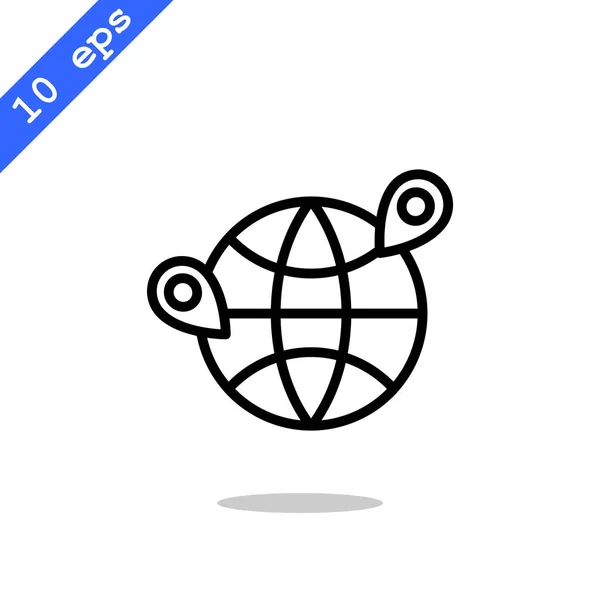Глобус з піктограмою карт штифтів — стоковий вектор