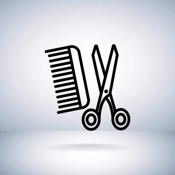 梳子和剪刀图标 — 图库矢量图片