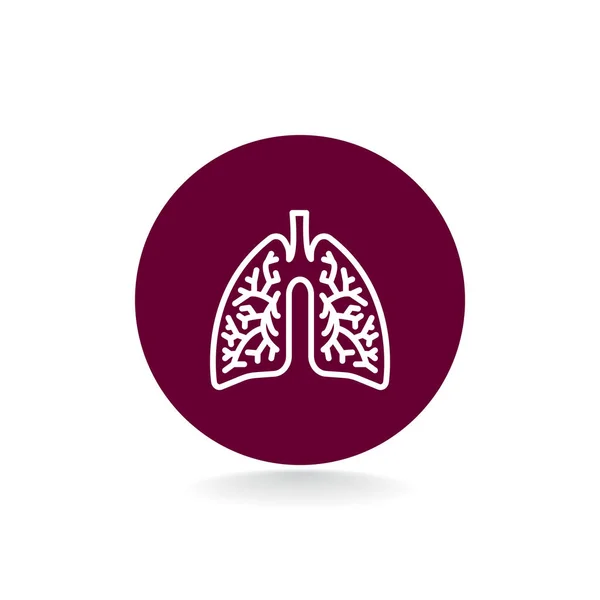 Pulmones icono de estilo plano — Vector de stock