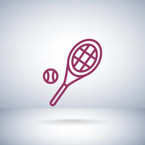 Raqueta de tenis con pelota — Vector de stock
