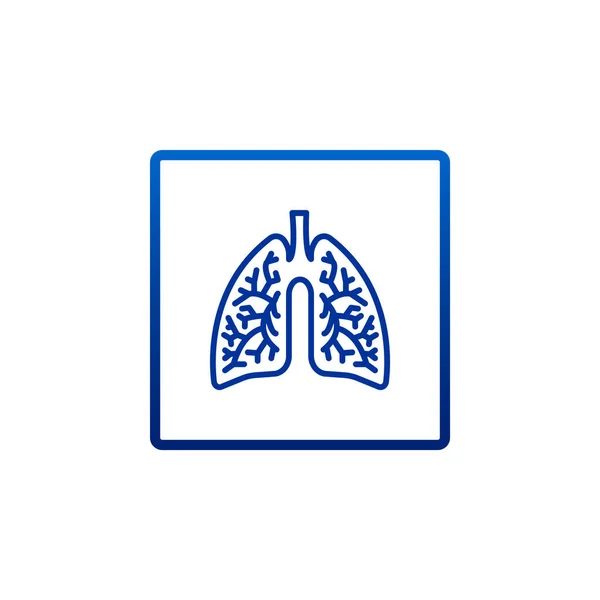 Pulmones icono de estilo plano — Vector de stock