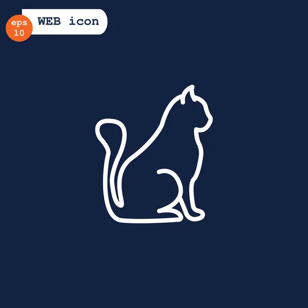 Icône silhouette chat — Image vectorielle