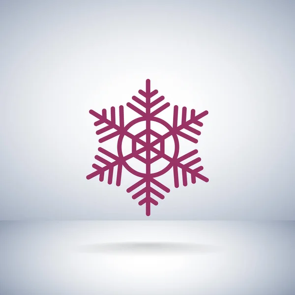 Ikon gaya flat Snowflake - Stok Vektor