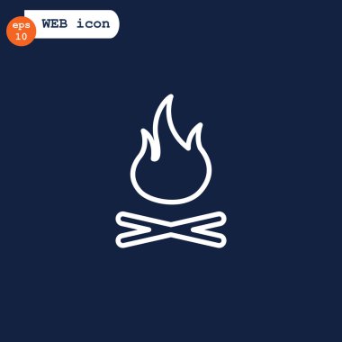 kamp ateşi yakacak odun simgesiyle