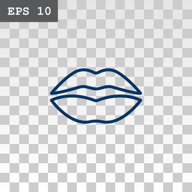 Dudak düz stil ikonu