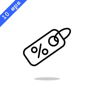 indirim etiketi ile yüzde simgesi