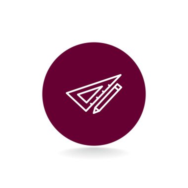 Üçgen cetvel simgesiyle kalem