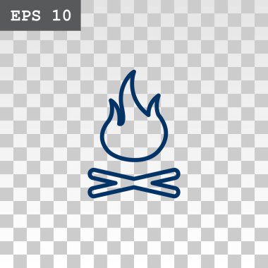 kamp ateşi yakacak odun simgesiyle