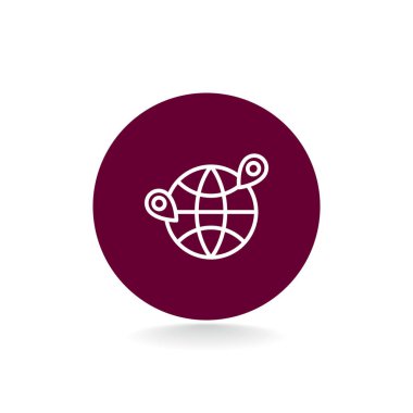 Dünya harita iğne simgesiyle