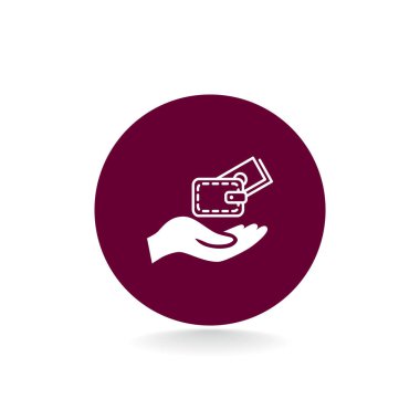 kredi kartı ve m-cüzdan simgesi ile el