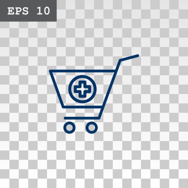 Alışveriş arabasının düz simgesi