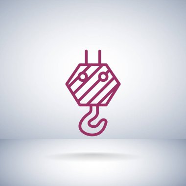 Vinç kanca düz simgesi