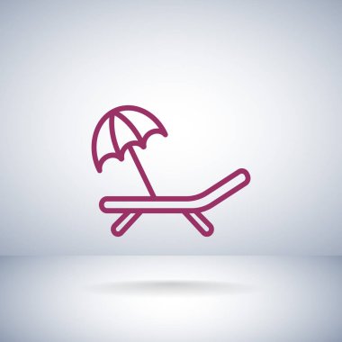 şezlong düz stil ikonu