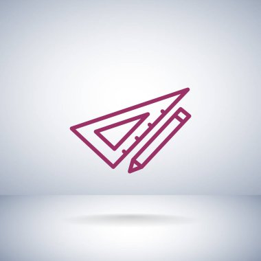 Üçgen cetvel simgesiyle kalem