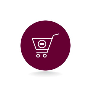 Alışveriş arabasının düz simgesi