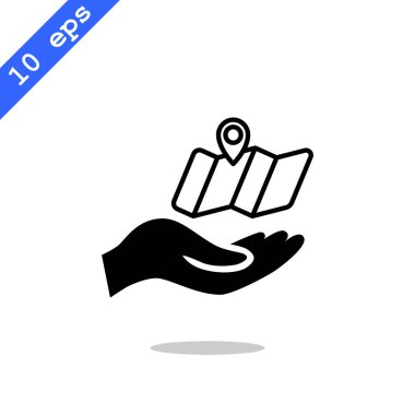 harita simgesi ile el