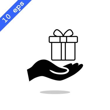Hediyelik kutu el simgesi
