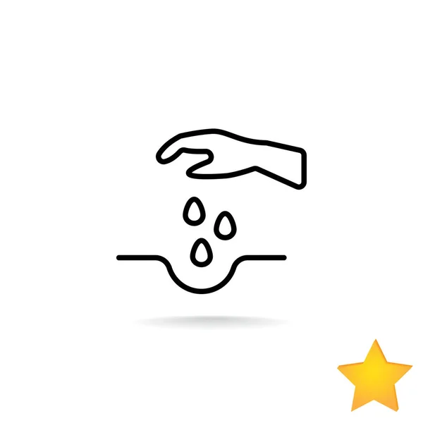 Hand zaaien zaden pictogram — Stockvector