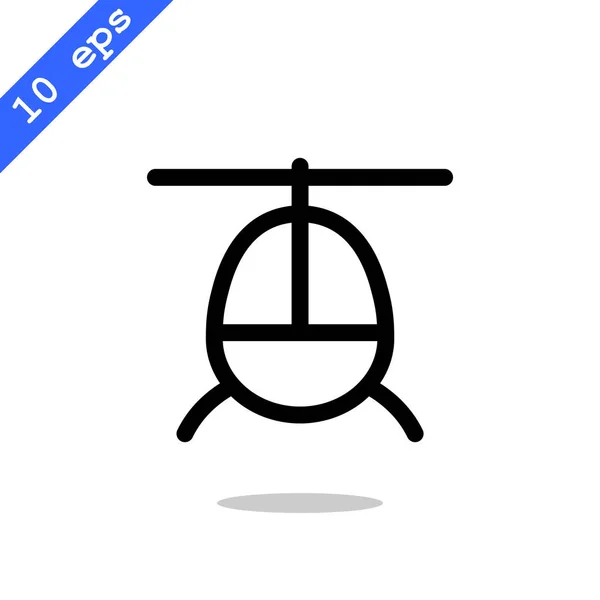 Ícone de estilo plano helicóptero — Vetor de Stock