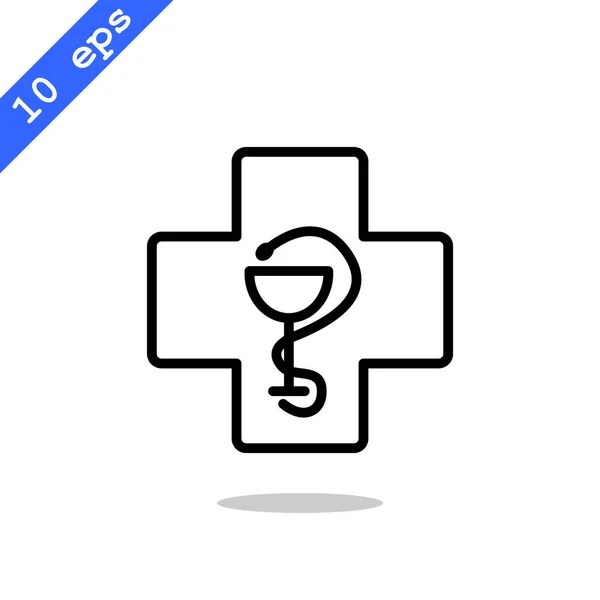 Icono médico cruz — Vector de stock